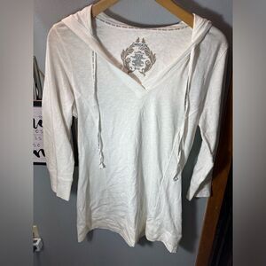 Danskin Now Move Create Inspire Live Pull Over Hoodie Size Women's M White